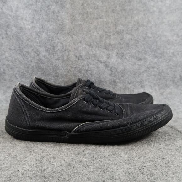 City Sneaks Shoes Womens 6 Casual Sneakers Black Canvas Lace Up Trainers - Picture 1 of 11